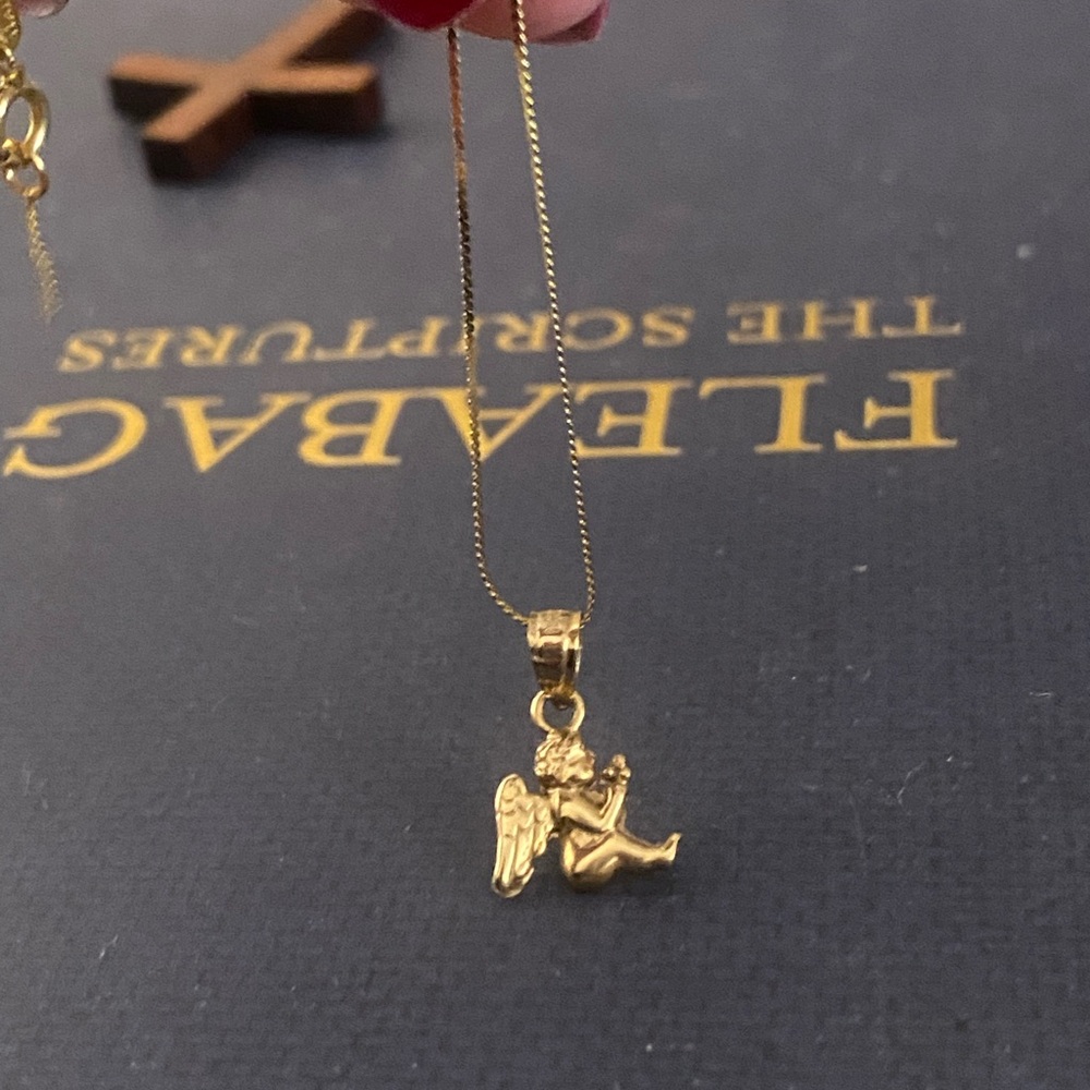 Solid gold Cupid Pendant